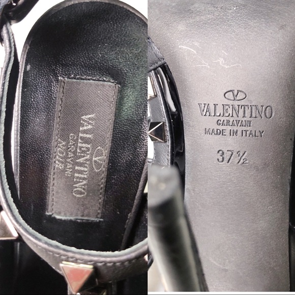 ❤️SOLD❤️Valentino rockstud slingback black 37.5 - Picture 8 of 8